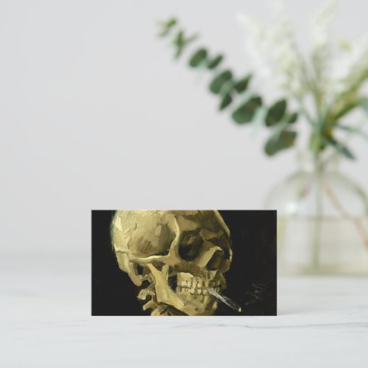 Van Gogh Smoking Skeleton Begleitkarte (Stehend Vorderseite)