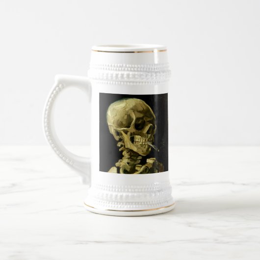 Van Gogh Smoking Skeleton Bierglas (Links)