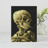 Van Gogh Smoking Skeleton Einladung (Stehend Vorderseite)