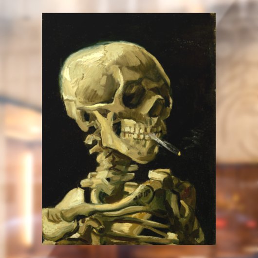 Van Gogh Smoking Skeleton Fensteraufkleber (Blatt 2)