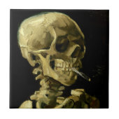 Van Gogh Smoking Skeleton Fliese (Vorderseite)