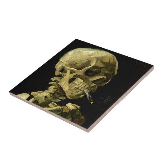 Van Gogh Smoking Skeleton Fliese (Seite)