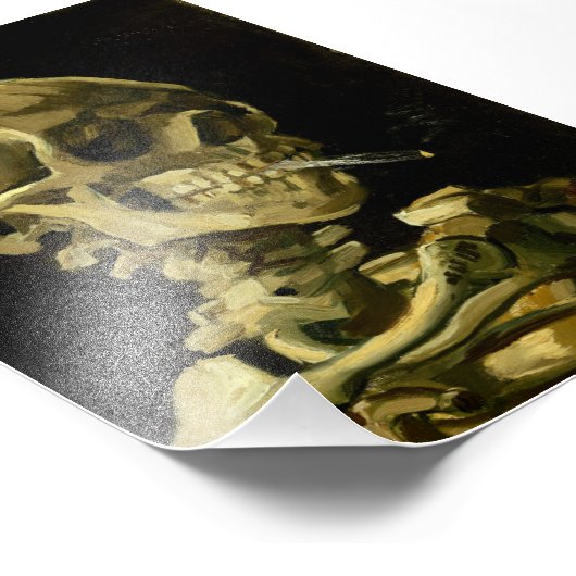 Van Gogh Smoking Skeleton Fotodruck (Ecke)