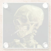 Van Gogh Smoking Skeleton Glasuntersetzer (Rückseite)