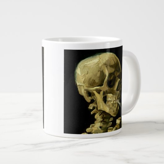 Van Gogh Smoking Skeleton Jumbo-Tasse (Vorderseite Rechts)