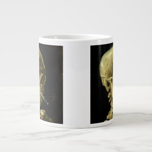 Van Gogh Smoking Skeleton Jumbo-Tasse (Vorderseite)