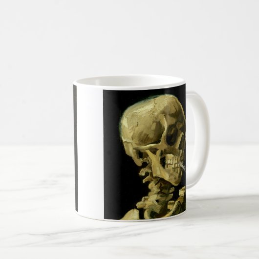 Van Gogh Smoking Skeleton Kaffeetasse (VorderseiteRechts)