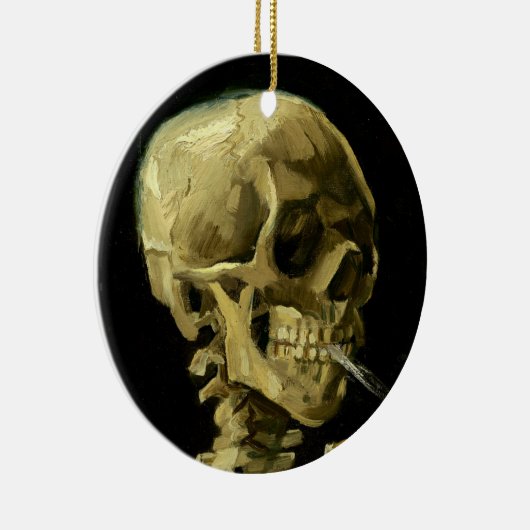 Van Gogh Smoking Skeleton Keramik Ornament (Rechts)