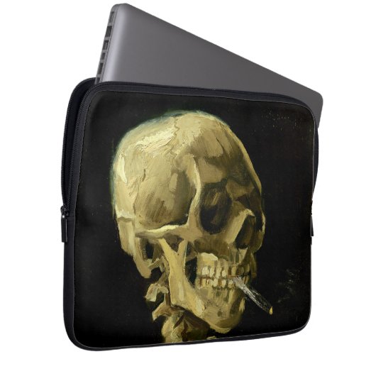 Van Gogh Smoking Skeleton Laptopschutzhülle (Vorne Rechts)
