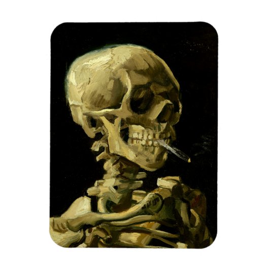 Van Gogh Smoking Skeleton Magnet (Vertikal)