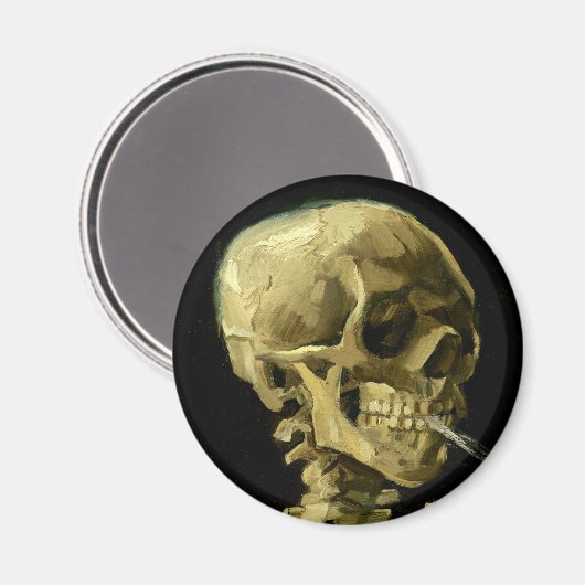 Van Gogh Smoking Skeleton Magnet (Vorderseite/Rückseite)