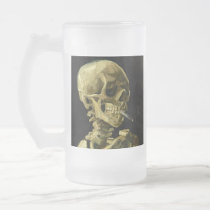 Van Gogh Smoking Skeleton Mattglas Bierglas