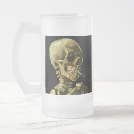 Van Gogh Smoking Skeleton Mattglas Bierglas (Links)