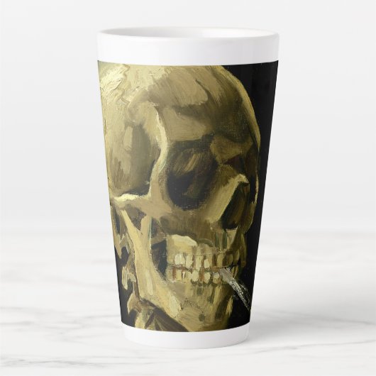 Van Gogh Smoking Skeleton Milchtasse (Vorderseite)