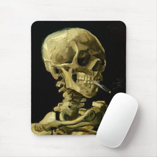 Van Gogh Smoking Skeleton Mousepad (Mit Mouse)