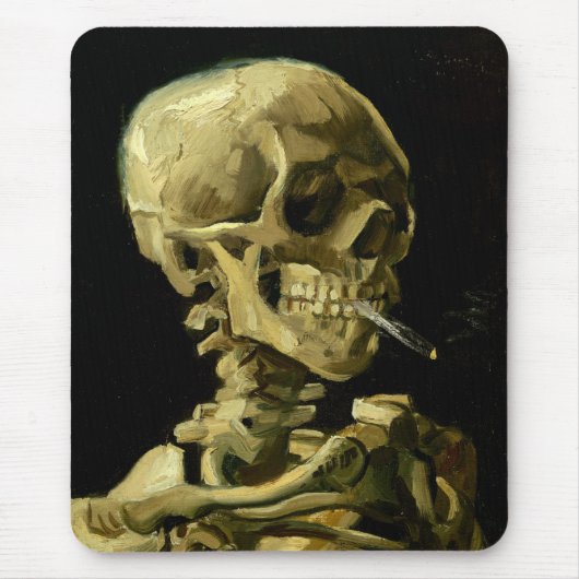 Van Gogh Smoking Skeleton Mousepad (Vorne)