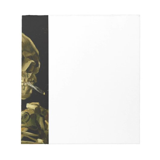 Van Gogh Smoking Skeleton Notizblock (Vorderseite)