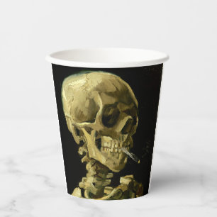 Van Gogh Smoking Skeleton Pappbecher