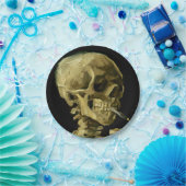 Van Gogh Smoking Skeleton Pappteller (Party)
