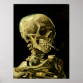 Van Gogh Smoking Skeleton Poster (Vorne)