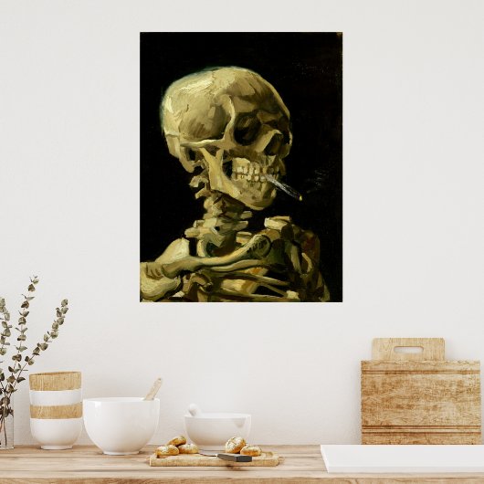 Van Gogh Smoking Skeleton Poster (Küche)