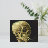 Van Gogh Smoking Skeleton Postkarte (Stehend Vorderseite)