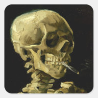 Van Gogh Smoking Skeleton