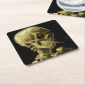 Van Gogh Smoking Skeleton Rechteckiger Pappuntersetzer (angewinkelt)