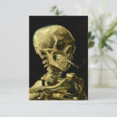 Van Gogh Smoking Skeleton RSVP Karte (Stehend Vorderseite)