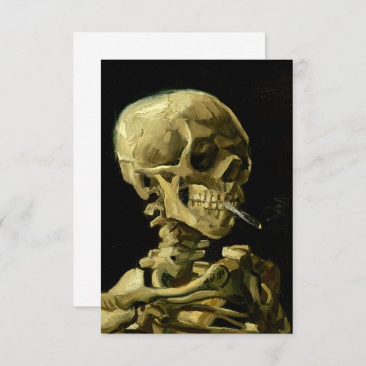 Van Gogh Smoking Skeleton RSVP Karte (Vorne/Hinten)