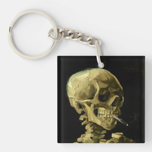 Van Gogh Smoking Skeleton Schlüsselanhänger (Vorderseite)