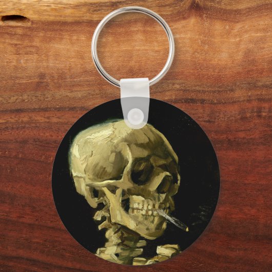 Van Gogh Smoking Skeleton Schlüsselanhänger (Rückseite)