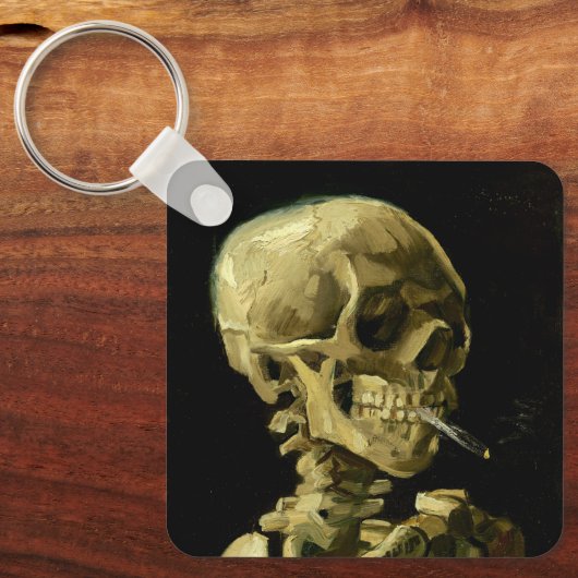 Van Gogh Smoking Skeleton Schlüsselanhänger (Vorderseite)