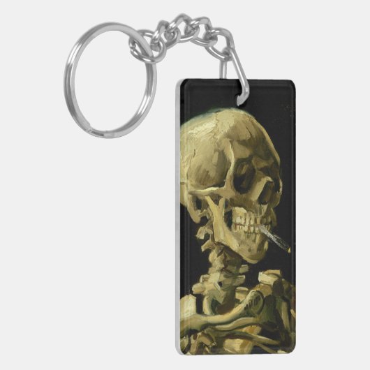 Van Gogh Smoking Skeleton Schlüsselanhänger (Vorderseite links)
