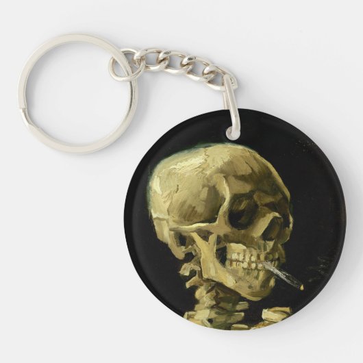 Van Gogh Smoking Skeleton Schlüsselanhänger (Vorderseite)
