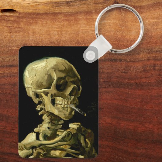 Van Gogh Smoking Skeleton Schlüsselanhänger (Rückseite)