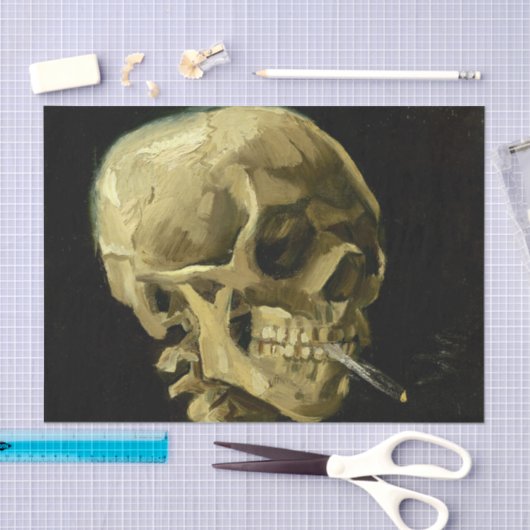 Van Gogh Smoking Skeleton Seidenpapier (Handwerk)