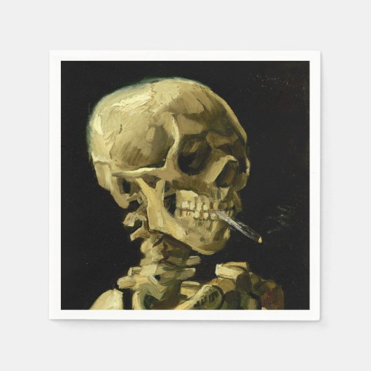 Van Gogh Smoking Skeleton Serviette (Vorderseite)