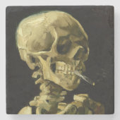 Van Gogh Smoking Skeleton Steinuntersetzer (Vorderseite)
