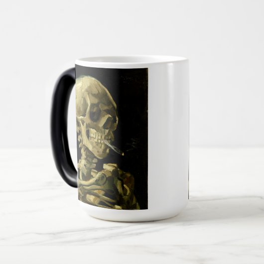 Van Gogh Smoking Skeleton Verwandlungstasse (Vorderseite Links)