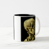 Van Gogh Smoking Skeleton Zweifarbige Tasse (VorderseiteRechts)