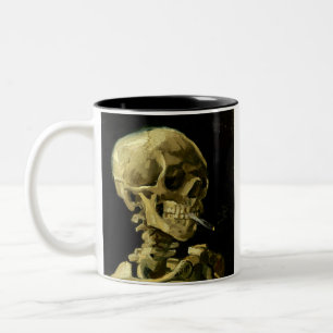 Van Gogh Smoking Skeleton Zweifarbige Tasse
