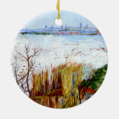 Van Gogh-Snowy Landscape with Arles in Background Keramik Ornament (Hinten)