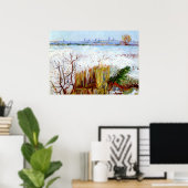 Van Gogh-Snowy Landschaft mit Arles im Hintergrund Poster (Heimbüro)