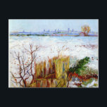 Van Gogh-Snowy Landschaft mit Arles im Hintergrund Postkarte<br><div class="desc">Vincent Van Gogh 1888 Gemälde,  Schneelandschaft mit Arles im Hintergrund,  Postkarte. VIRGINIA5050,  maßgeschneiderte Produkte und Geschenke auf www.zazzle.com/virginia5050*,  PaulKleeGiftShop und InternationalGifts.</div>