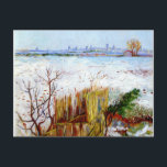 Van Gogh-Snowy Landschaft mit Arles im Hintergrund Postkarte<br><div class="desc">Vincent Van Gogh 1888 Gemälde,  Schneelandschaft mit Arles im Hintergrund,  Postkarte. VIRGINIA5050,  maßgeschneiderte Produkte und Geschenke auf www.zazzle.com/virginia5050*,  PaulKleeGiftShop und InternationalGifts.</div>