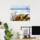 Van Gogh-Snowy Landschaft mit Arles Poster (Heimbüro)