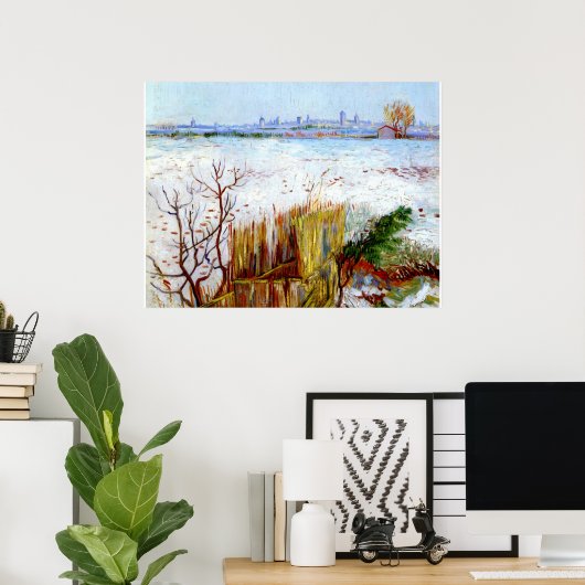 Van Gogh-Snowy Landschaft mit Arles Poster (Heimbüro)