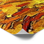 Van Gogh - Sommer-Abend, Wheatfield/Setting Sun Poster (Ecke)