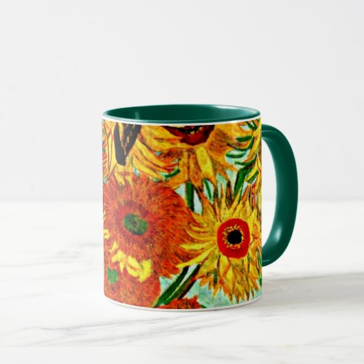 Van Gogh - Sonnenblumen 12 Zwei-Tonen-Kaffee-Tasse Tasse (VorderseiteRechts)